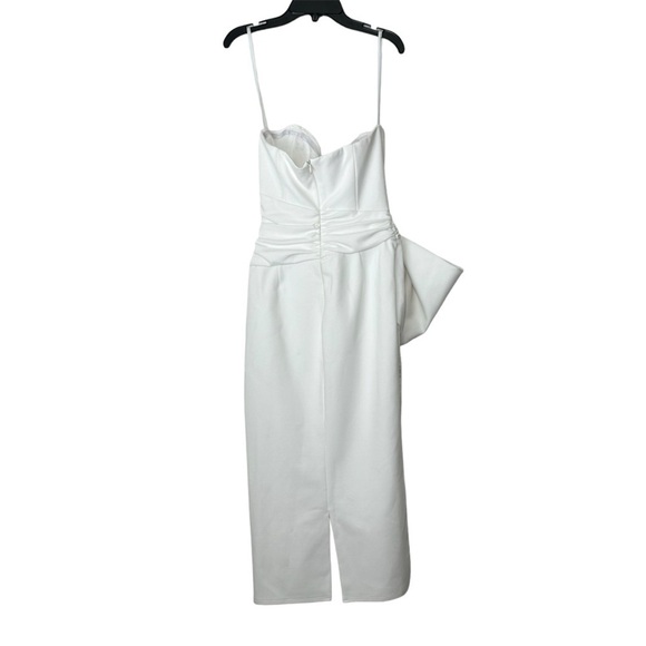 Katie May Natalie Bustier Oversized Bow Lace Insert Bodycon Midi Dress size XS - Picture 8 of 14